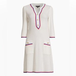 NWT Misook Diamond Quilted Striped Trim Dress Sz XL